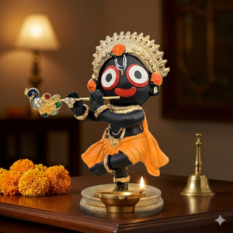 Divine Little Jagannath-Krishna Figurine | Cute Spiritual Idol for Home & Car