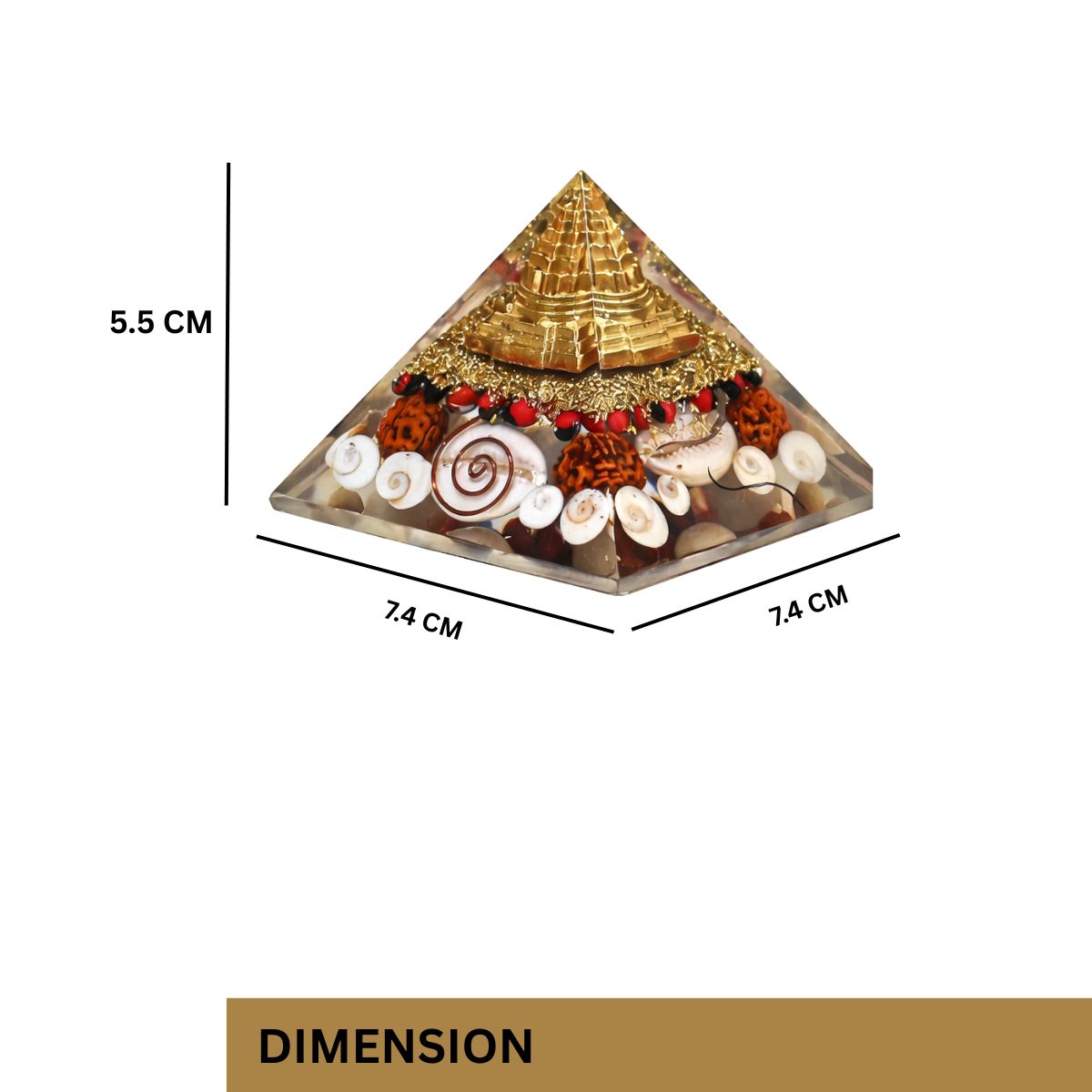 Maha Laxmi Pyramid with Shree Yantra 70 mm