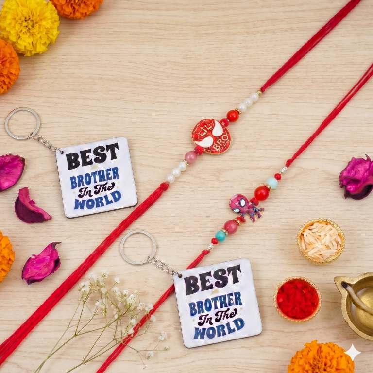 Kids Spider Hero Rakhi Set of 2 | Cartoon Designer Rakhi for Brother