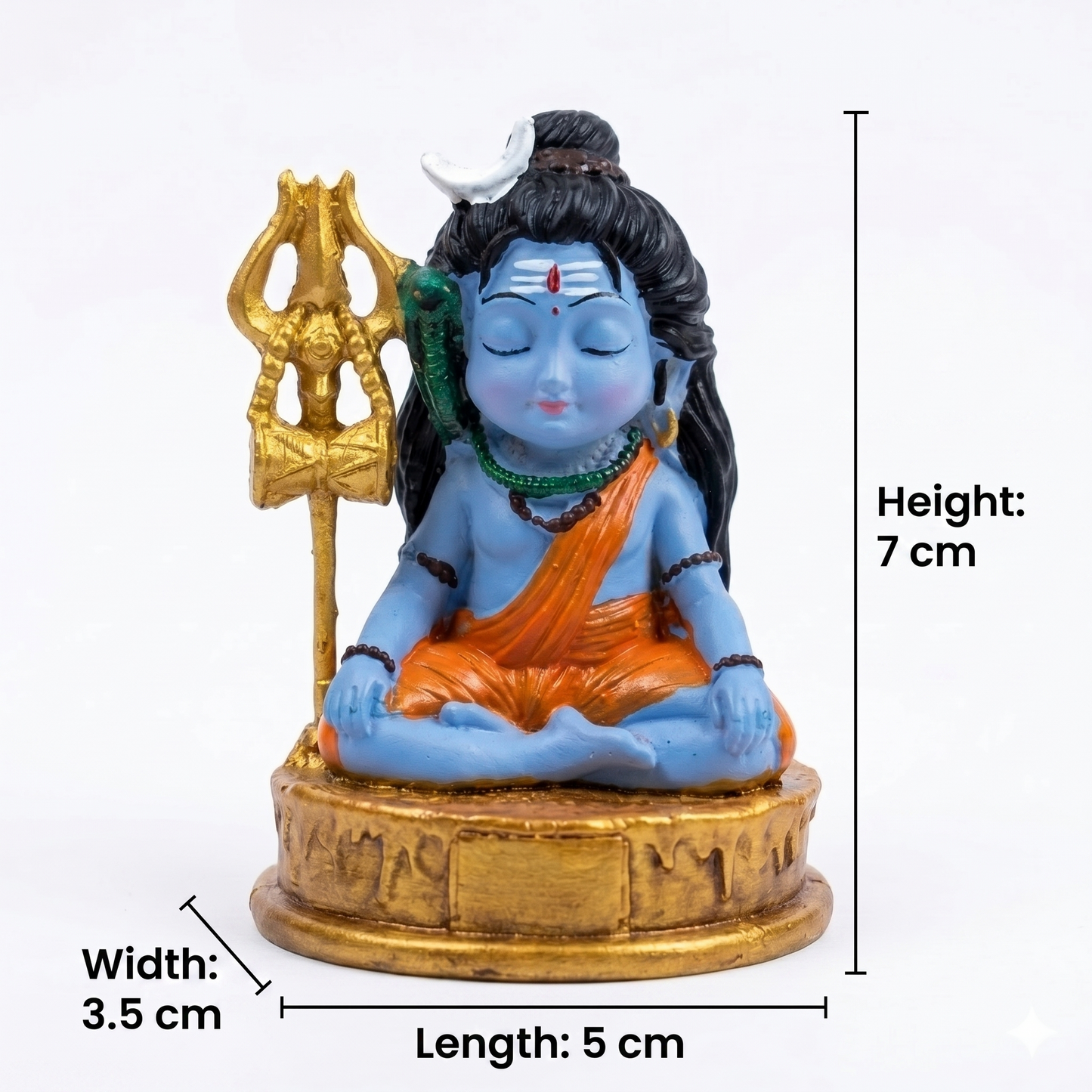 Meditating Little Shiva (Adiyogi) Miniature Idol - Cute Mahadev Figurine for Car Dashboard & Home Decor