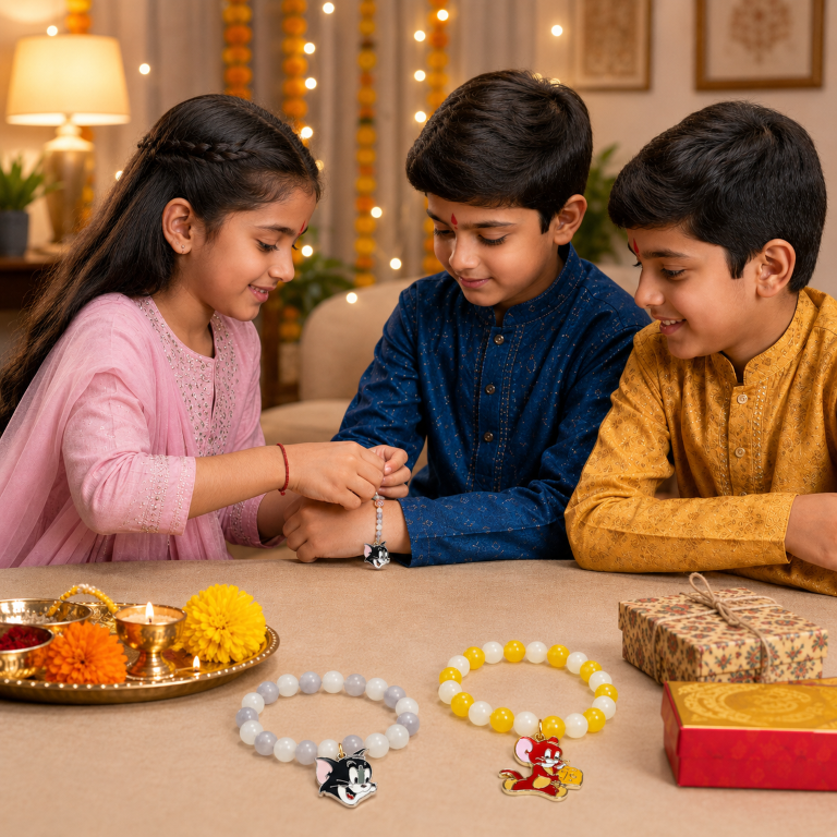Tom & Jerry Bracelet Bro Kids Rakhi Set of 2 Designer Rakhi for Brother