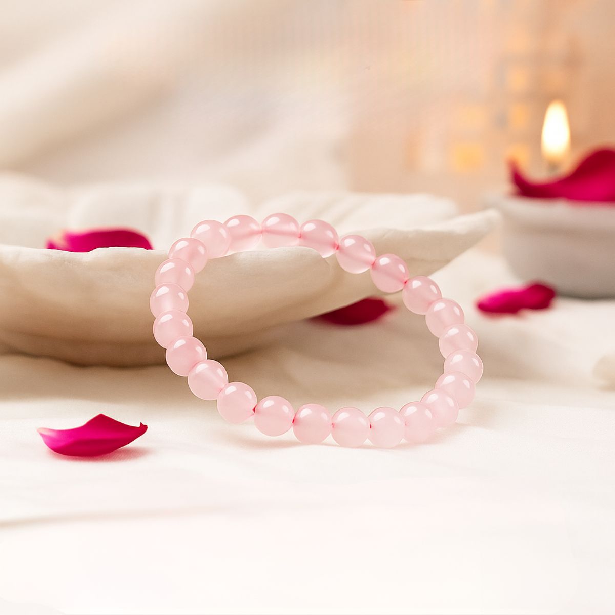 Rose Quartz Bracelet – Natural Crystal Beaded Bracelet for Women, Love & Healing Energy Stone Jewelry Gift - image 3