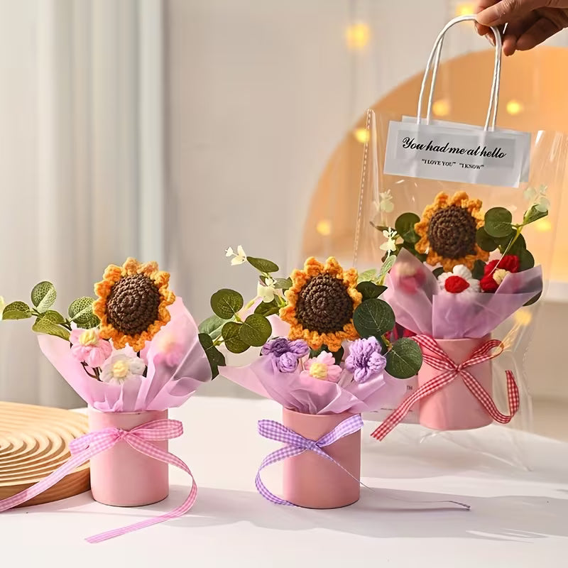Crochet Flower Pot Bouquet