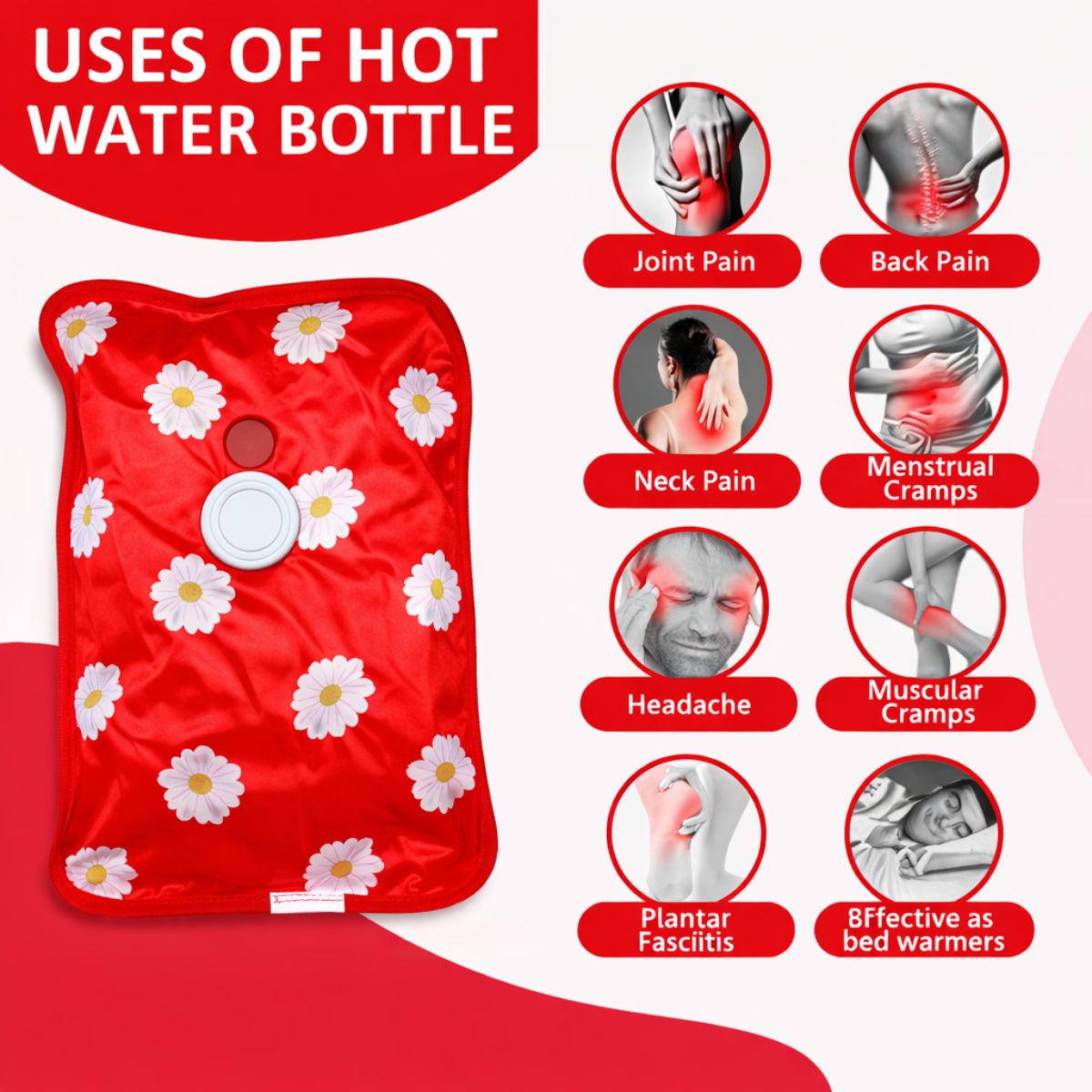 Hot Water Bag Care Heating Bag Gel For Pain Relief Heat Pad Electric For Pain Relief Electric Heating Pad For Back Pain Men & Women With Charging Cord(Multicolour)