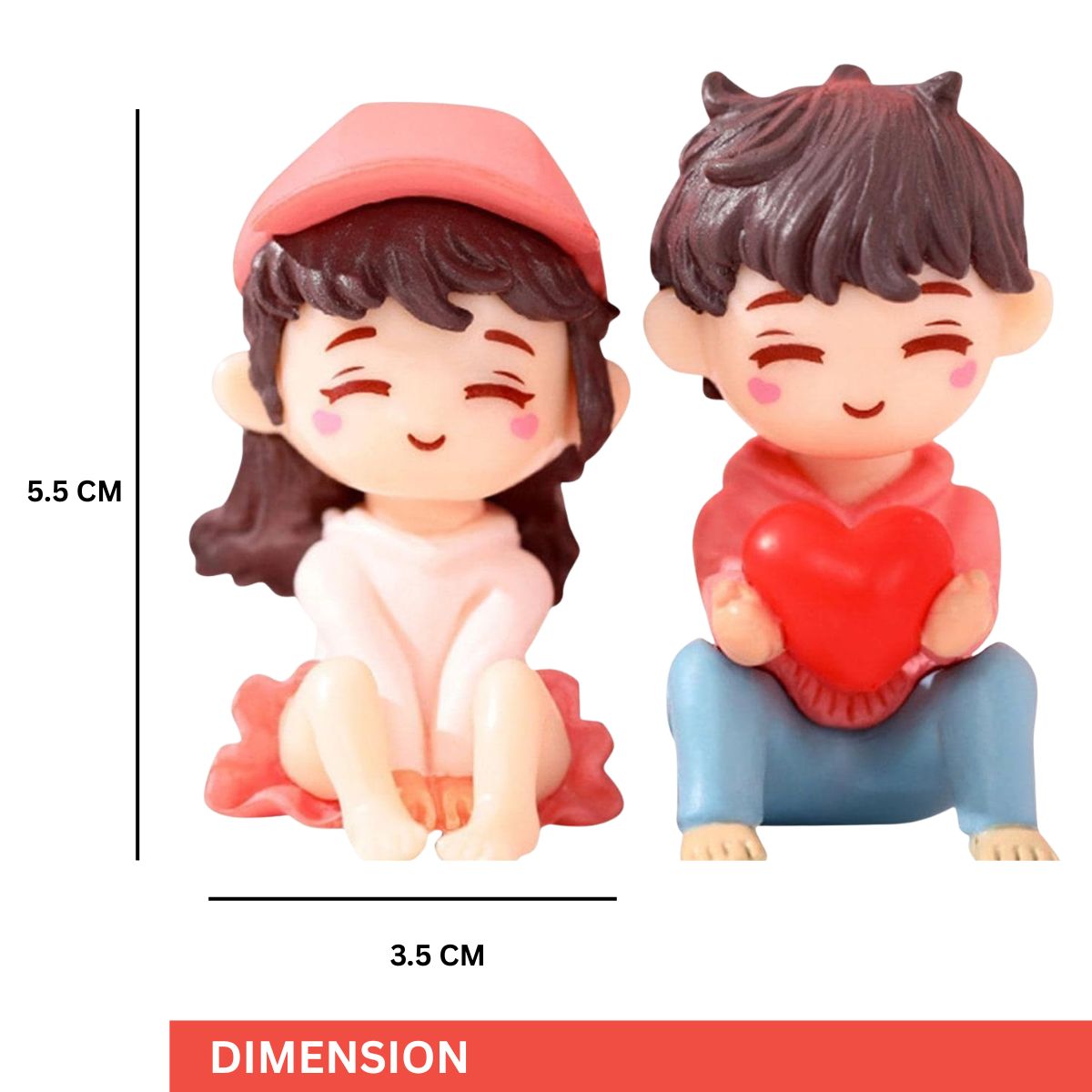 Valentine Gift for Girlfriend Boyfriend| Resin Miniature Cute Romantic Couple Statue Boy Giving Heart to Girl Showpiece Valentine Day Gift for Husband Wife - image 3