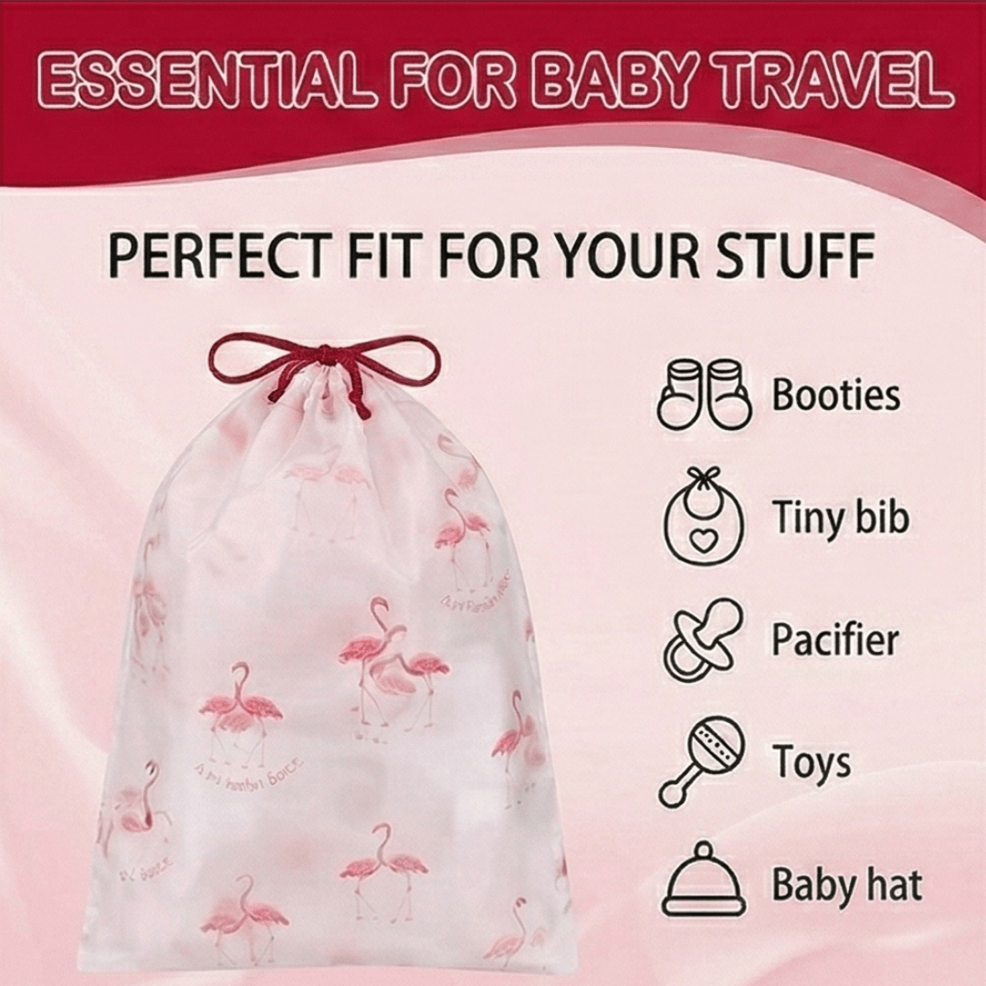 Tiny Shiny Travel Shoe Bag — Transparent Waterproof  Organizer for Travel and Gym | Pack of 5 | Green Floral