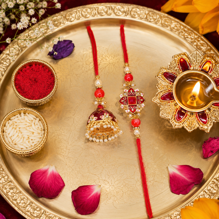 the timeless bond of love with the Tiny Shiny Bhai Bhabhi Rakhi Set