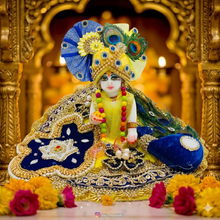 Tiny Shiny Laddu Gopal Poshak Thakur Ji Dress Heavy Designer Dress for Kanha Ji Fancy Dress for Bal Krishna Janmaasthmi Special for Ladoo Gopal Ji Multicolour (Size-1 to 6)