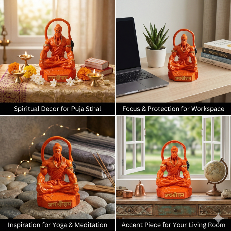 Meditating Hanuman Ji "Baahubali" Figurine | Jai Shree Ram Car & Home Decor