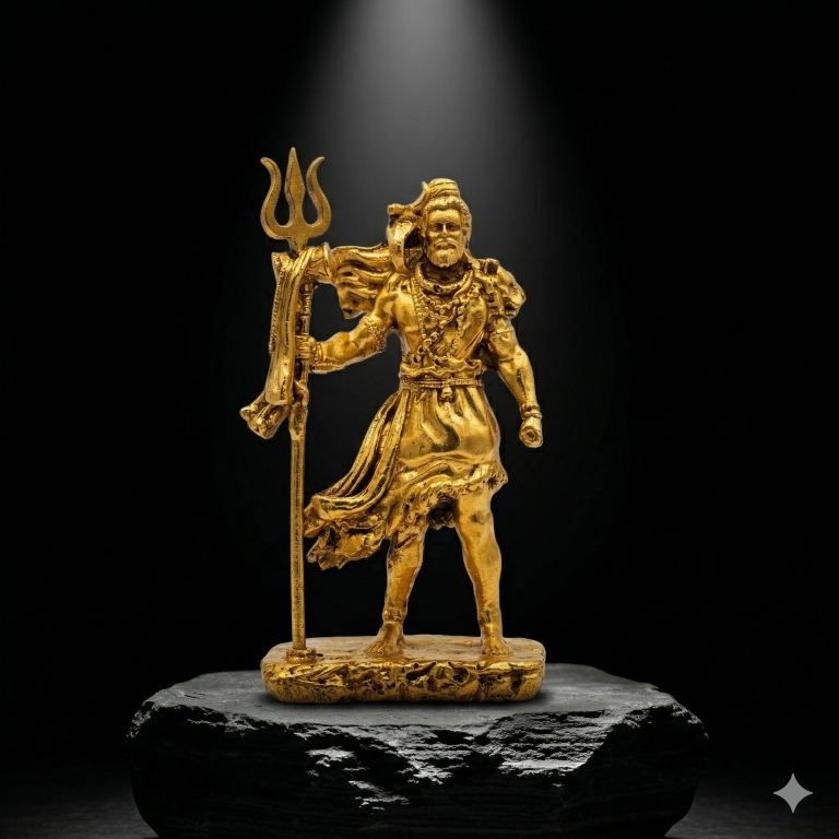 Lord Shiva Mahadev Standing Figurine with Trishul | Spiritual Home & Car Decor