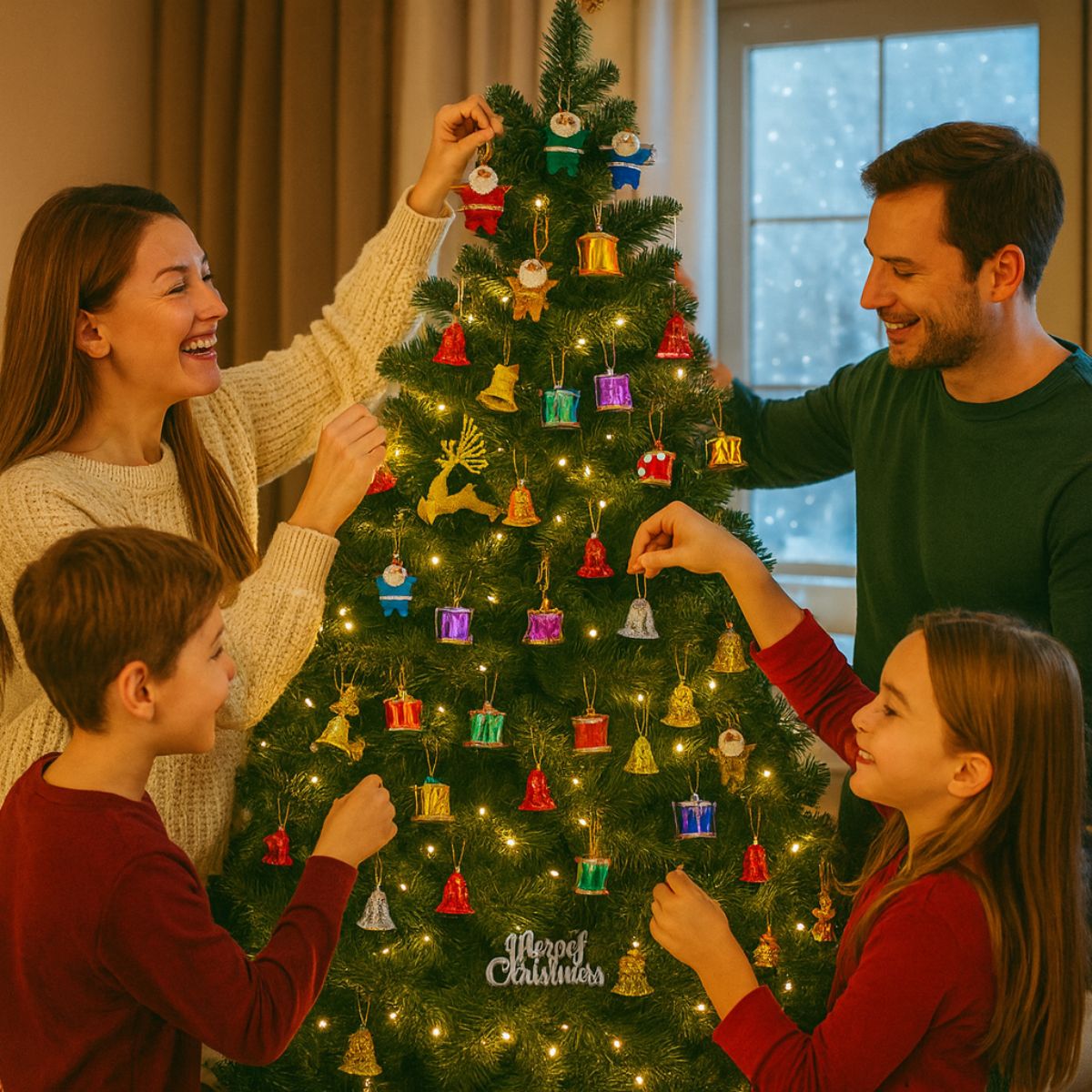 Christmas Tree Decoration Combo Hanging Ornaments Pack of 55