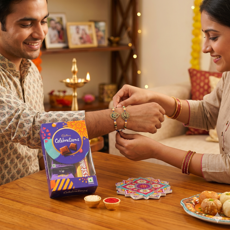 Set of 2 Swan & Peacock Rakhi Set for Brother, Bhai, Multicolor