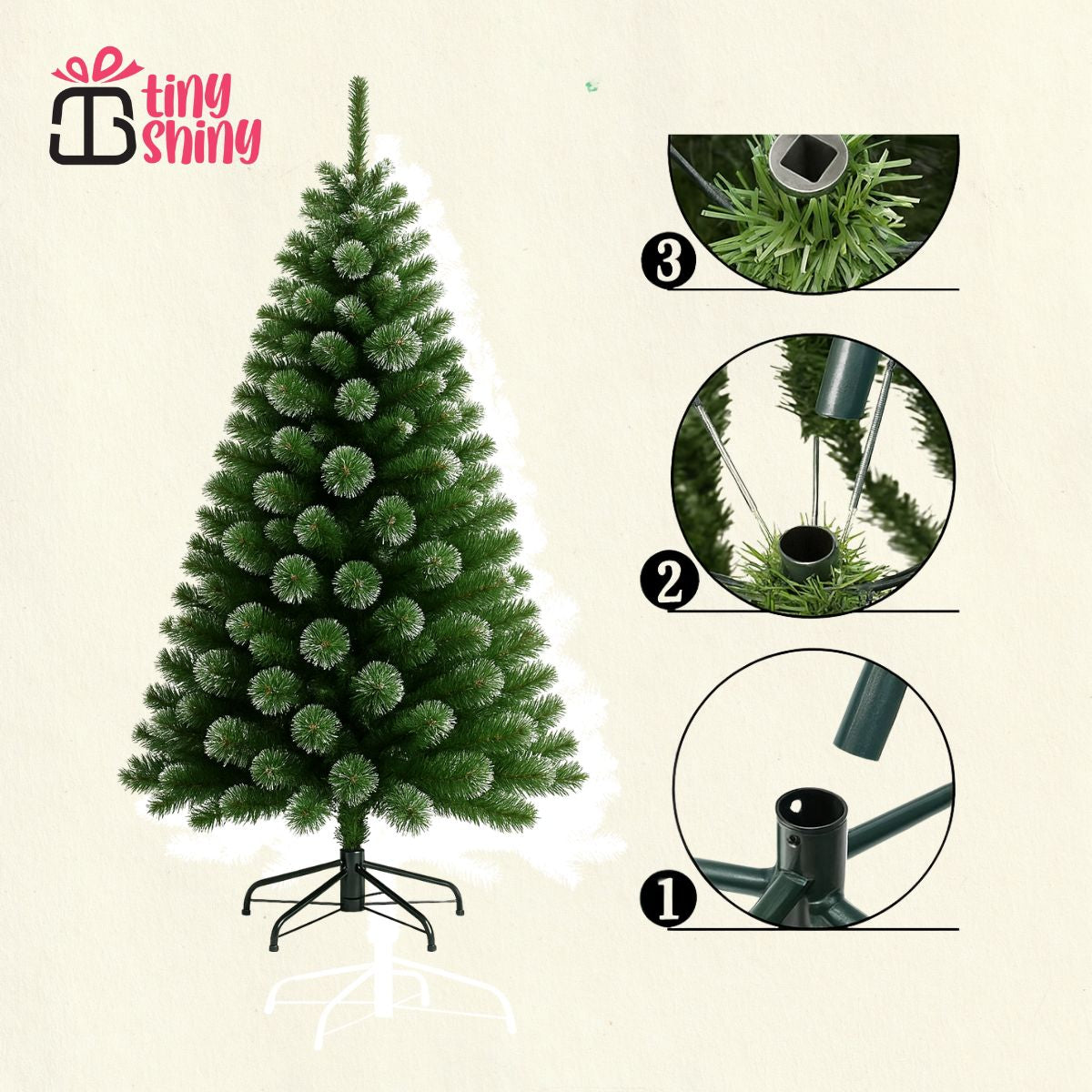5 Feet Snow Pine Christmas Tree | Artificial Xmas Tree for Home Decor