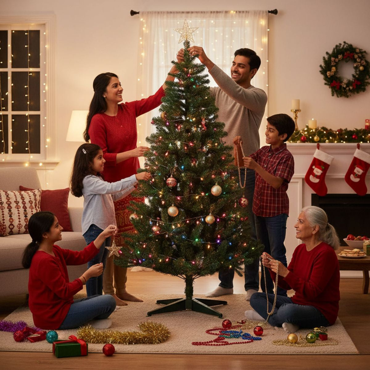 5 Feet Christmas Tree | Artificial Pine Tree for Home Decor | TinyShinyGift