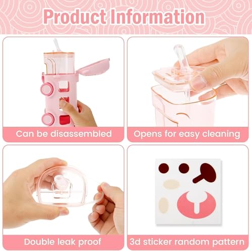 Bus Water Bottle For Kids With Strap, Sipper, & Straw | Leakproof, Bpa Free With Lock, 500 Ml | Tritan Water Bottle For School Kids | Cute Bus Shaped Water| (PINK-COLOR)