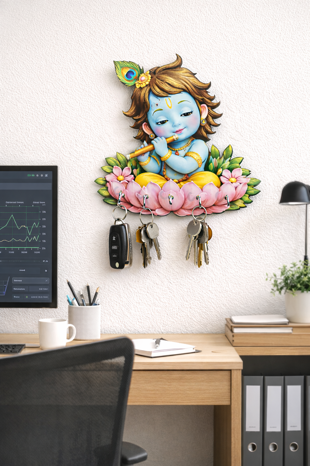 Baby Krishna Key Holder Wall Mount