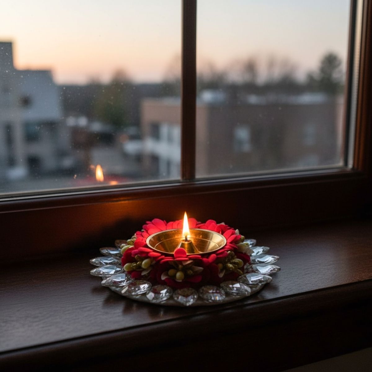 Brass Jyot Diya – Magenta | TinyShinygift