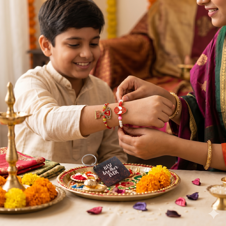 Lil Bro & No.1 Bro Kids Rakhi Set of 2 Designer Rakhi for Brother