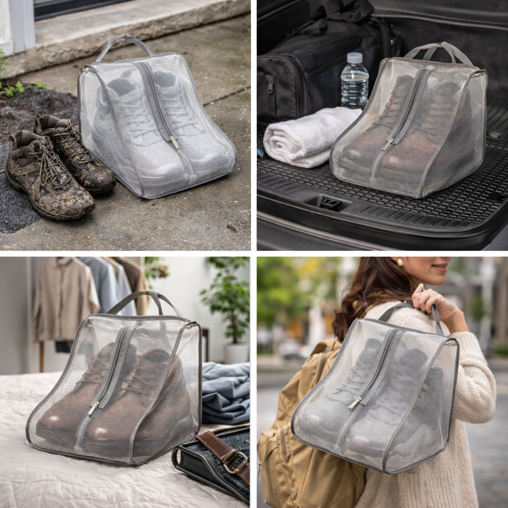 Tiny Shiny Shoe Storage Bag — Dustproof Waterproof  Travel Organizer for Short and Long Boots