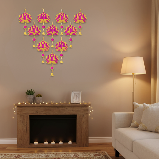 Lotus Wall Hanging Toran Set of 10