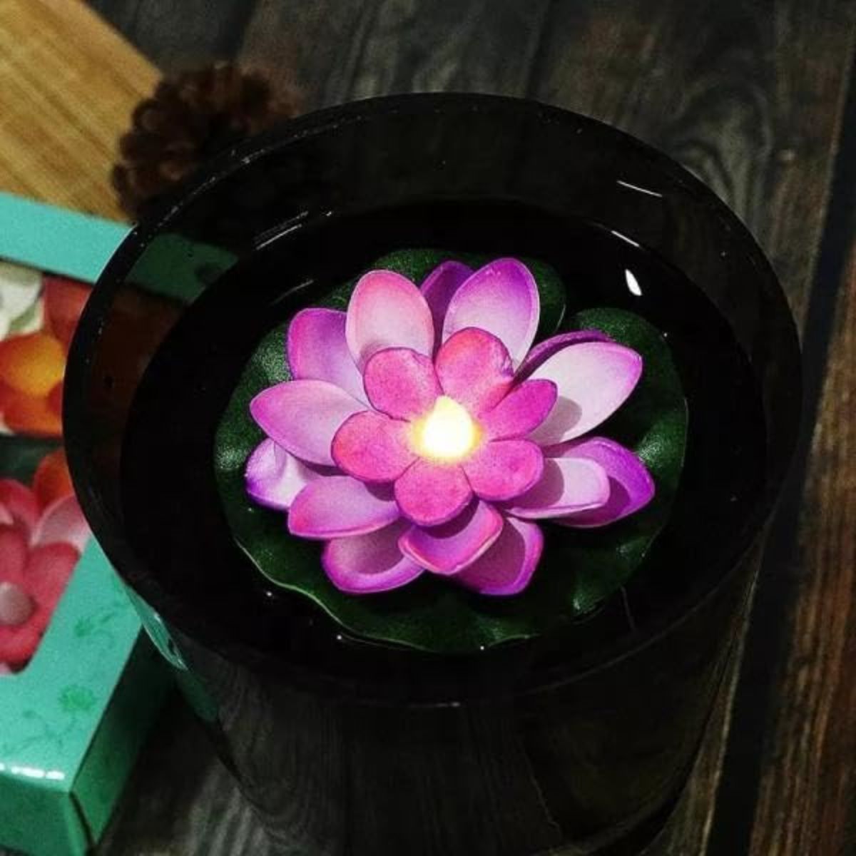 6Pc Floating LED Lotus Candle