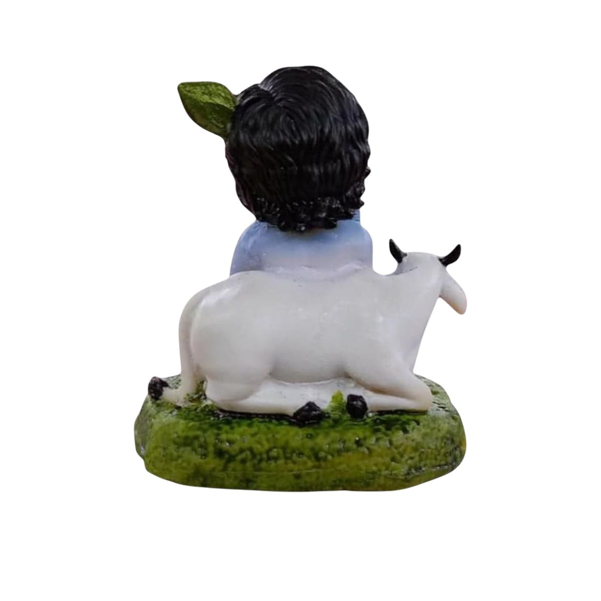 Baby Krishna Idol Bal Gopal Statue with Cow Figurine Gift Item for Janmashtami & Pooja,Home Decor,Table Decor - image 4