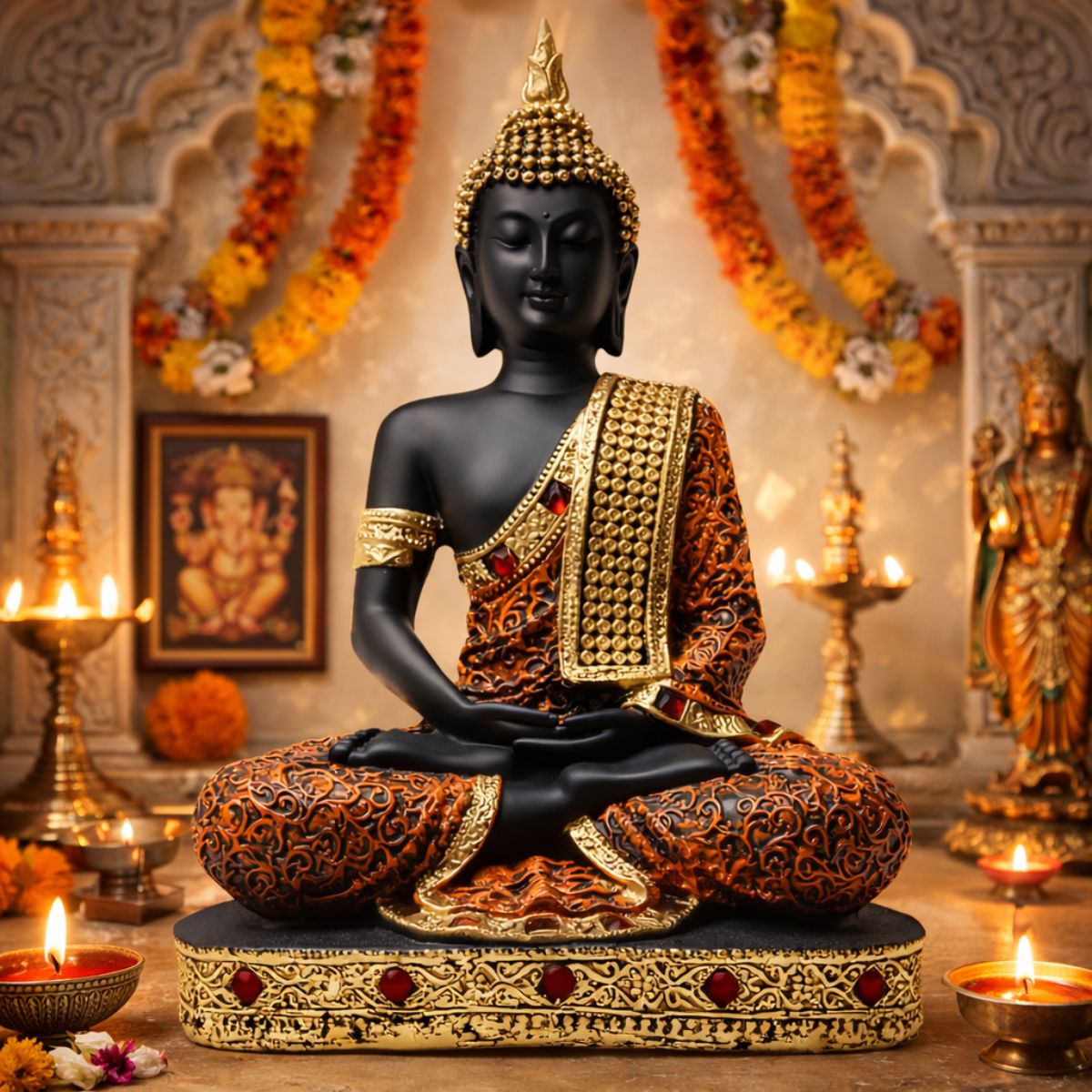 Buddha Statue for Home Decor | Buddha Showpiece | Buddha Idol for Home | Monk Buddha Figurines Buddha Statue for Home Vastu - image 4