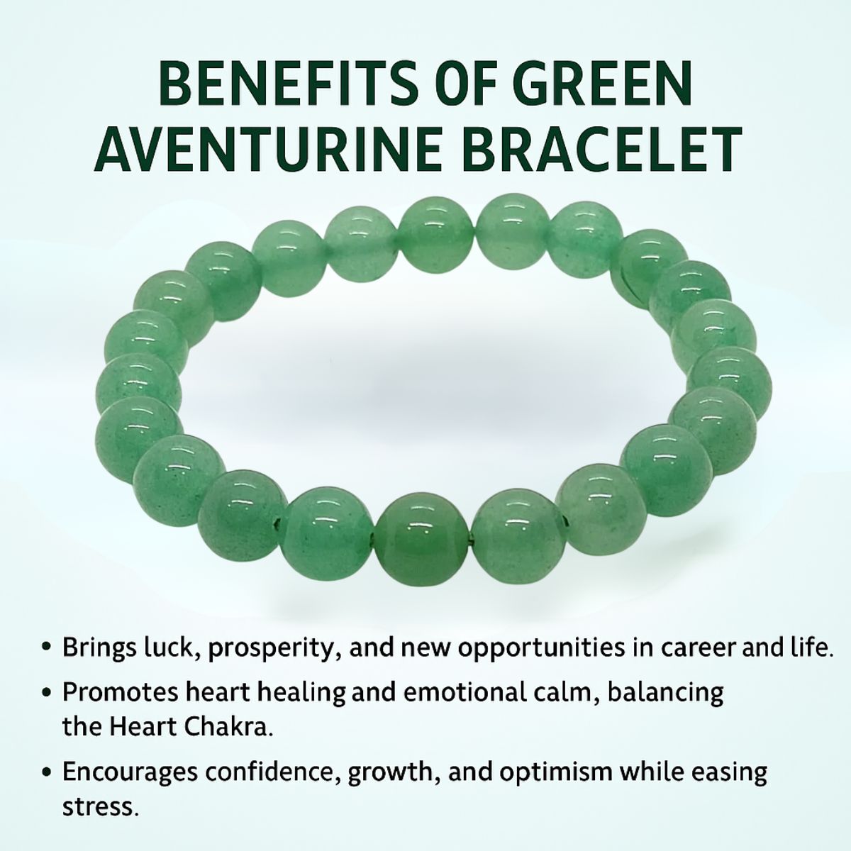 Natural Green Aventurine Crystal Beaded Bracelet, 8mm Round Gemstone Beads, Elastic Stretch Design, Meditation and Fashion Jewelry - image 4