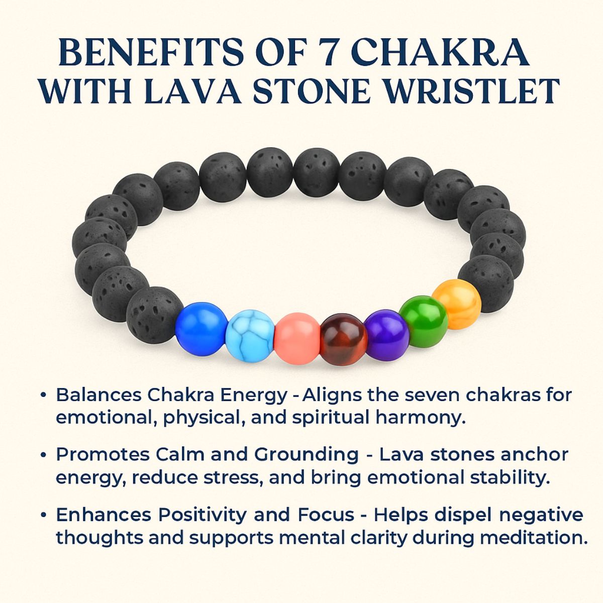 Tiny Shiny 7 Chakra Bracelet Original Certified with LavaStone for Chakra Healing, Money, Health, Protection, Peace, Positivity and Manifestation - image 3
