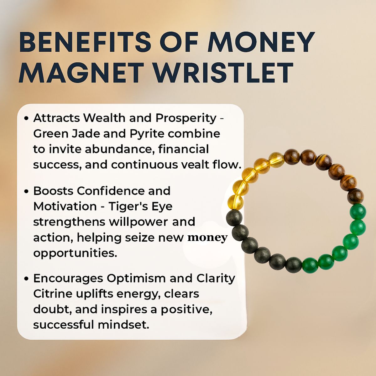 Spiritual Energy Crystal Bracelet, Multi-Color Natural Stone Beads, Money and Prosperity Attraction Jewelry for Men and Women - image 3