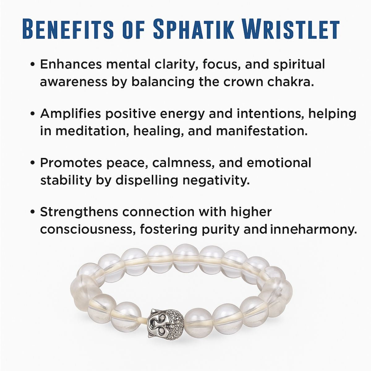 Sphatik Plain Hydro Bracelet – Natural Clear Quartz Crystal Energy Bracelet for Men & Women - image 4
