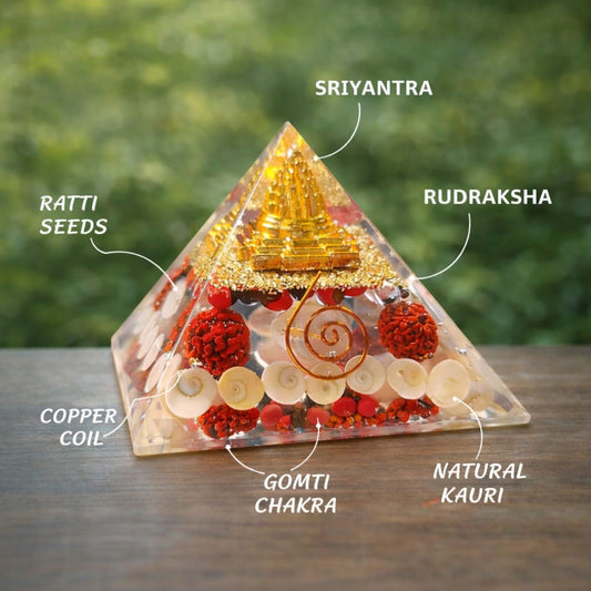 Maha Laxmi Pyramid with Shree Yantra 70 mm