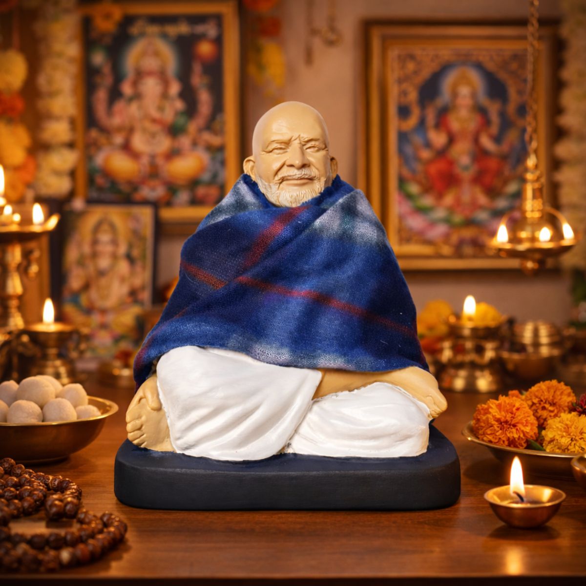 Neem Karoli Baba Sitting Statue 17 cm