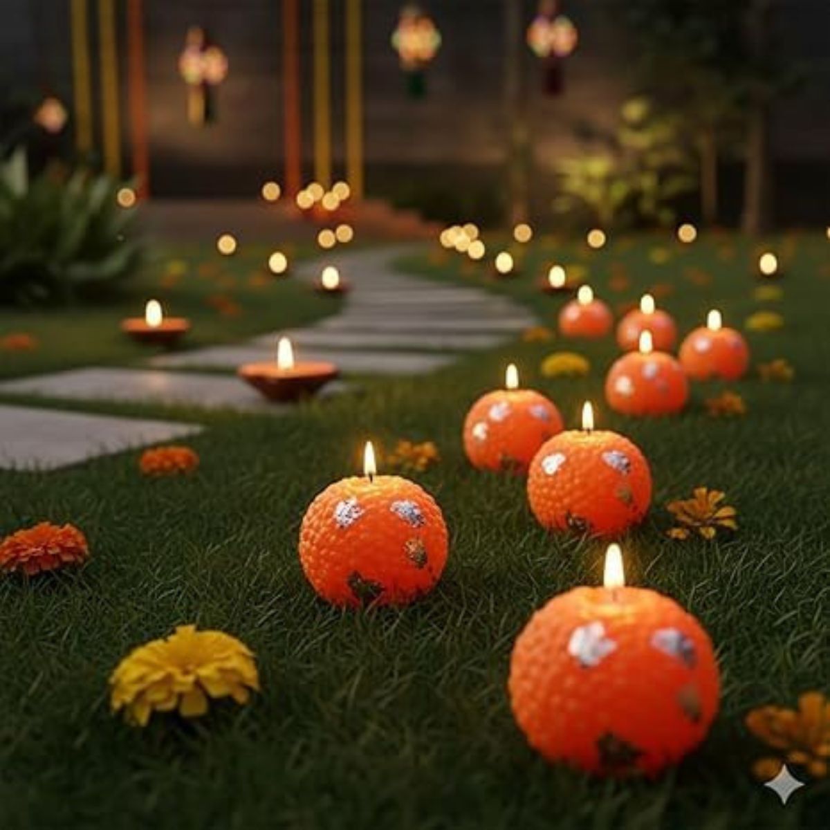 4pc Mootichoor Ladoo Candle Set