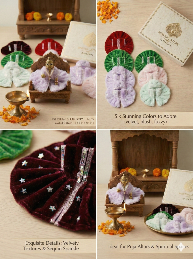Tiny Shiny Fancy Dress for Ladoo Gopal Ji (Poshak-6 Size-2)