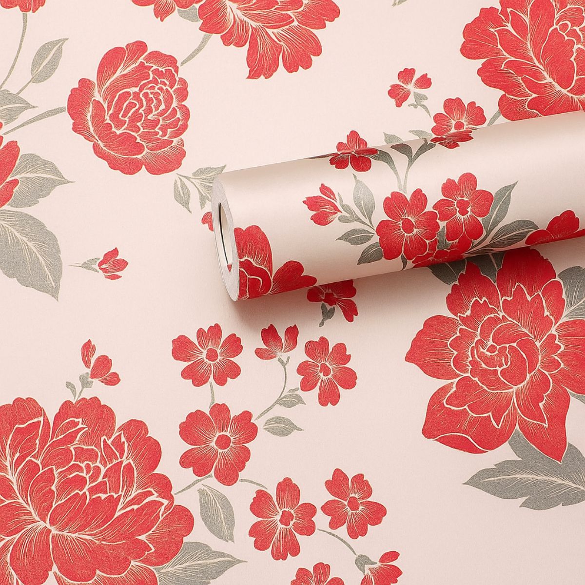 Red Flower Design Vinyl Wall Sticker