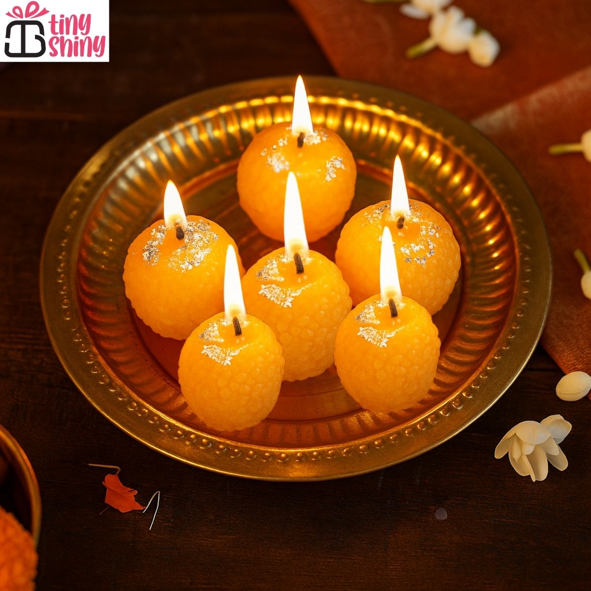 6Pc Mootichoor Ladoo Scented Candle Set