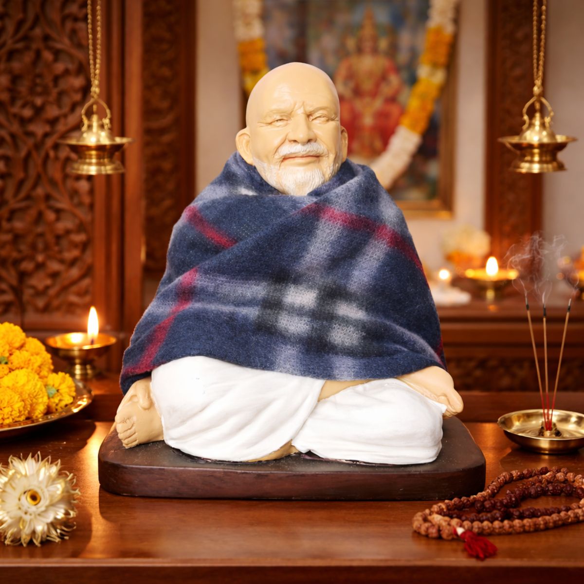 Neem Karoli Baba Sitting Statue 17 cm