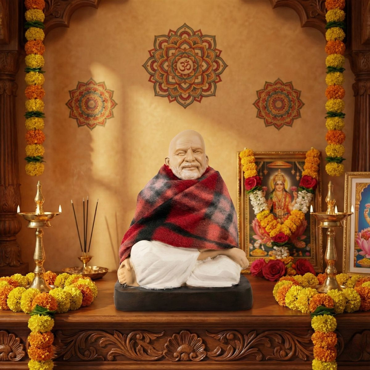 Neem Karoli Baba Sitting Statue 17 cm