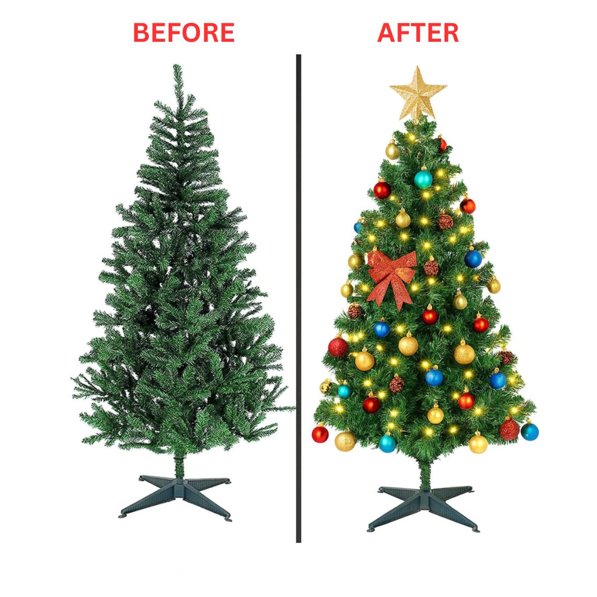 5 Feet Christmas Tree | Artificial Pine Tree for Home Decor | TinyShinyGift
