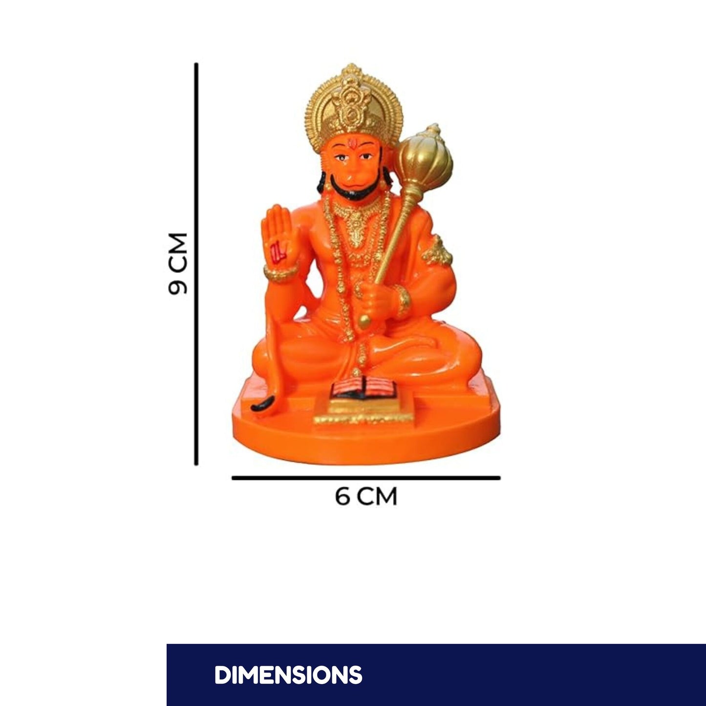 Tiny Shiny Hanuman Ji Murti Idol Blessing with Gada