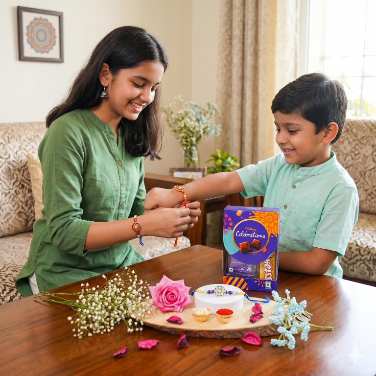 Set of 2 Floral Mandala Rakhi Pair for Brother, Bhai, Multicolor