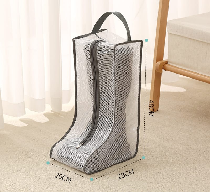 Tiny Shiny Waterproof Shoe Storage Bag for Long  and Short Boots — Dustproof Travel Boot Organizer