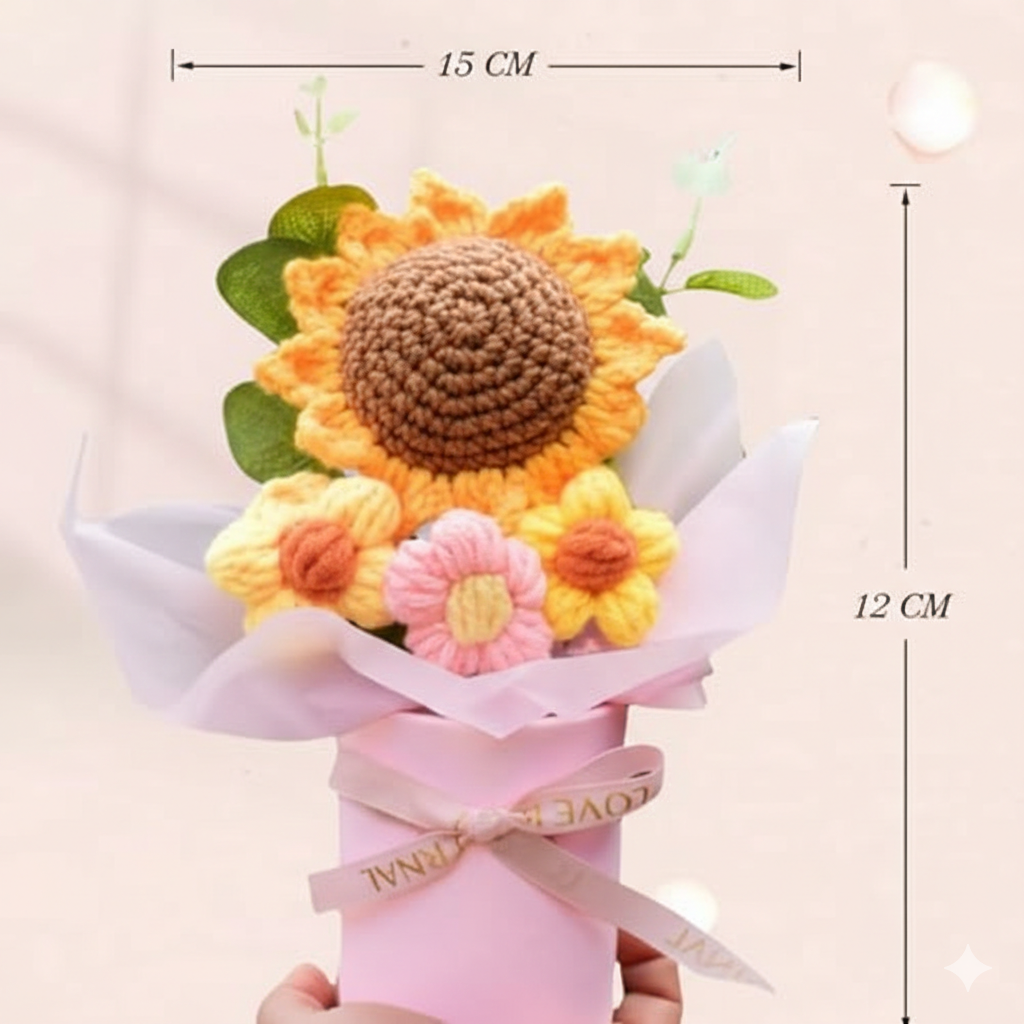 Crochet Flower Pot Bouquet
