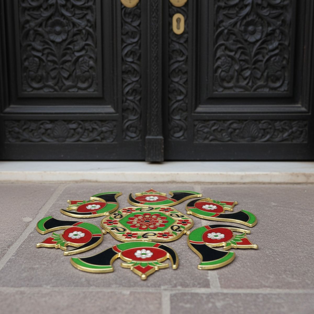 Kalash Meena Stone Rangoli —  Decorative Reusable Festive Floor Art for Diwali