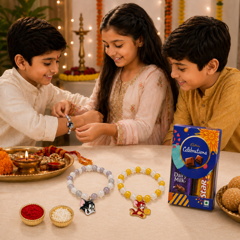 Tom & Jerry Bracelet Bro Kids Rakhi Set of 2 Designer Rakhi for Brother