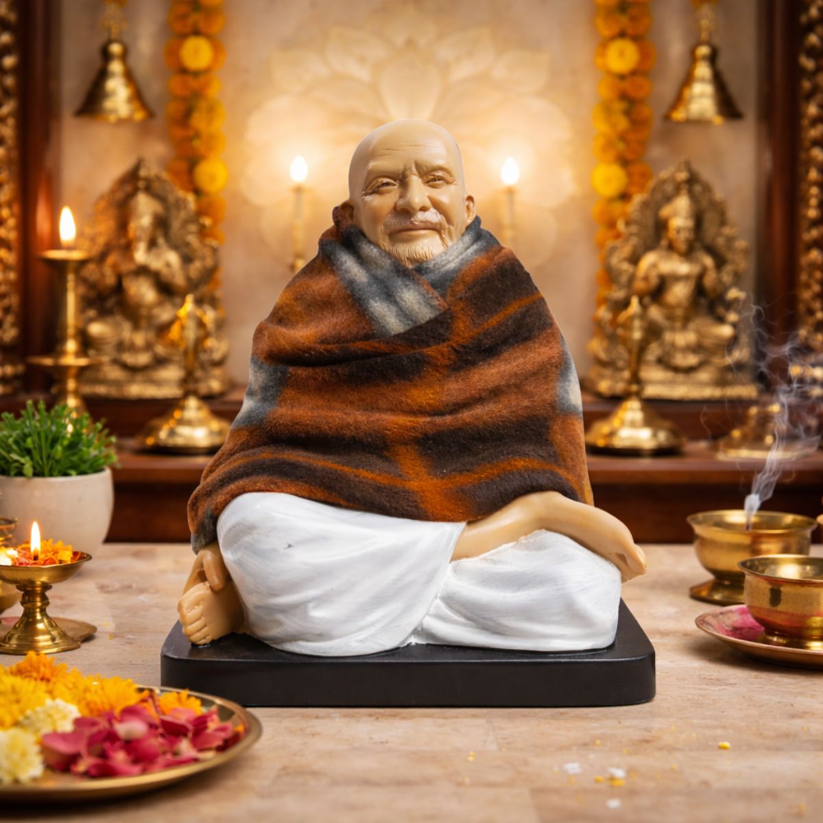 Neem Karoli Baba Sitting Statue 17 cm