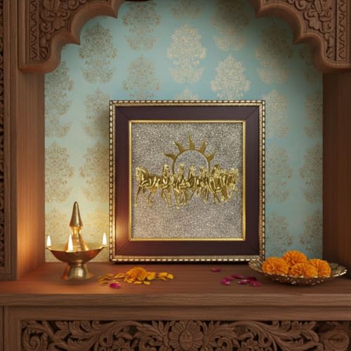 Tiny Shiny 7 Horses on Raw Pyrite Frame
