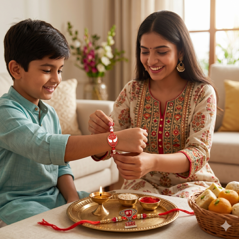 Lil Bro & No.1 Bro Kids Rakhi Set of 2 Designer Rakhi for Brother