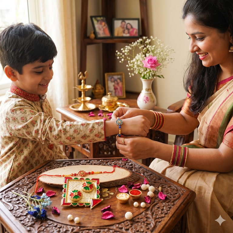Set of 2 Floral Mandala Rakhi Pair for Brother, Bhai, Multicolor
